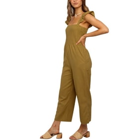 Women Ladies Denim Overalls Dungarees Summer Sunflower Printed Jumpsuit Romper